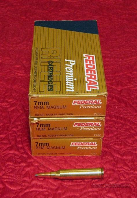 Federal Premium 7mm Rem Mag 160gr Nosler Partit For Sale