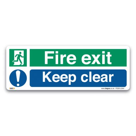 Fire Exit Keep Clear Sign