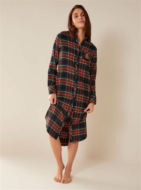 Rustic Checkered Flannel Nightshirt Lauren Par Ralph Lauren Womens Nighties Sleep Tees