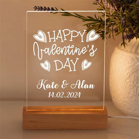 Personalised Valentines Card Ts For Him Her Valentines Day Led Light