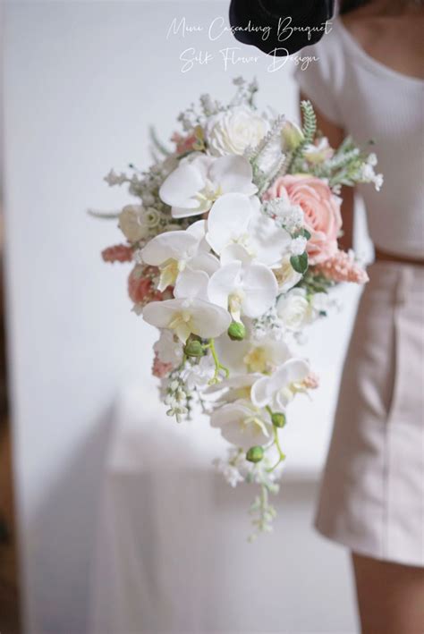 Silk Flower Cascading Bouquet Pinterest