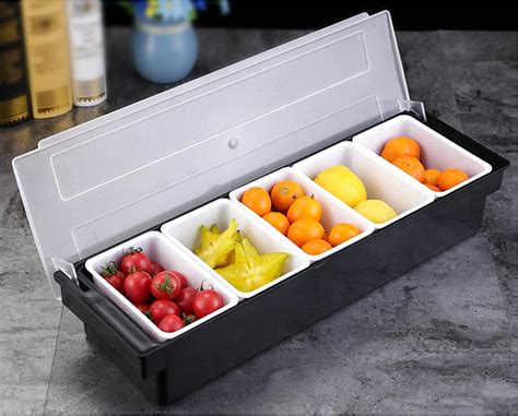 5 Condiment Server Condiment Tray With Lid Dispenser Tray