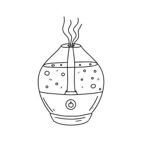 Humidifier In Hand Drawn Doodle Style Vector Illustration Isolated On