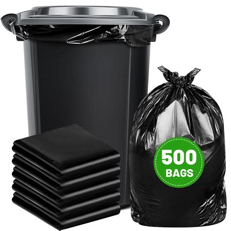 Harloon 500 Counts 33 Gallon Trash Bags 39 X 32 Black Garbage Bags