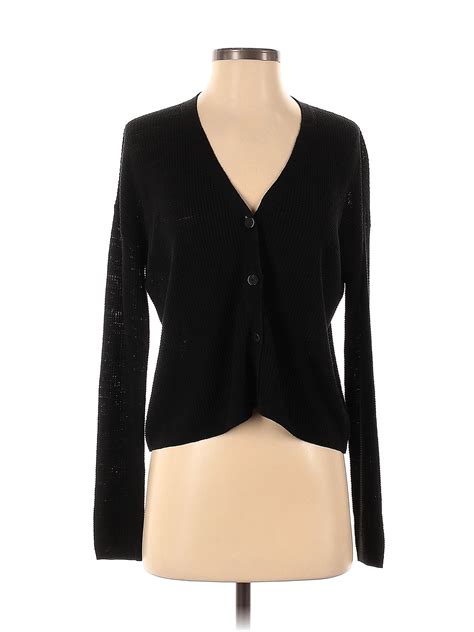 Theory Color Block Solid Black Cardigan Size P 83 Off ThredUp