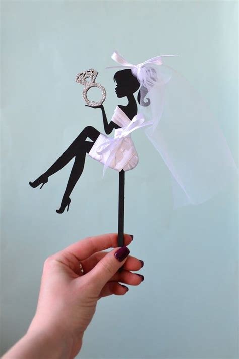 Bride Cake Topper Girl Silhouette Bachelorette Bridal Shower Wedding