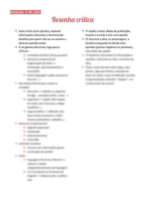 Solution Resenha Cr Tica Caracter Sticas Estrutura Estudo Studypool