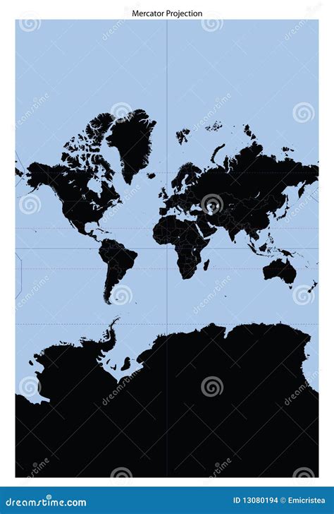 Black And White World Map Mercator