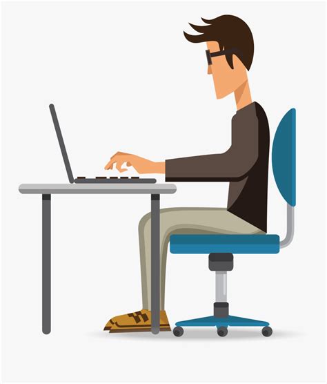 Man Working On Computer Vector , Free Transparent Clipart - ClipartKey