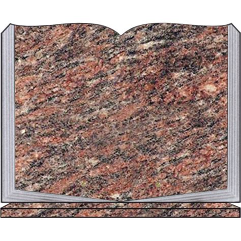 PLAQUE FUNÉRAIRE 30X40 LIVRE SUR SOCLE GRANIT ROSE D ALVA