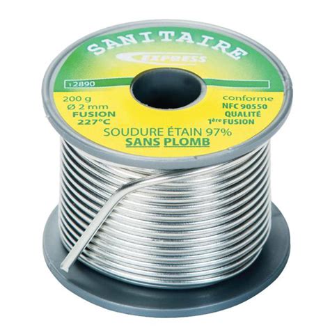 Soudure étain 97 Ø2mm pour canalisation sanitaire bobine 200g Samse fr