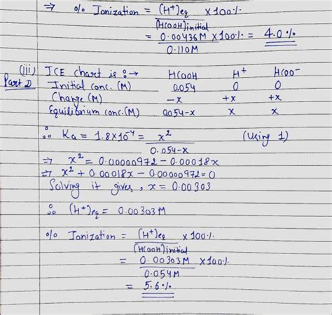 Calculate The Percent Ionization Of Formic Acid Solutions Having The