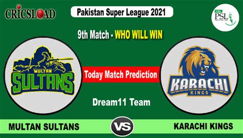 Today Match Prediction Multan Sultans Vs Karachi Kings Ms Vs Krk