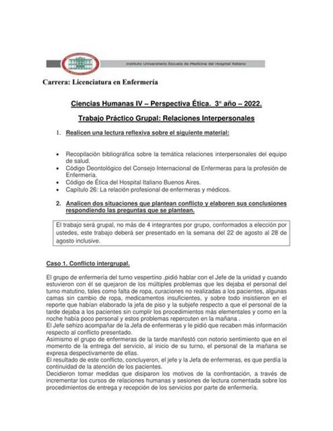 Relaciones Interpersonales Casos Para Reflexionar Andrea Vanesa