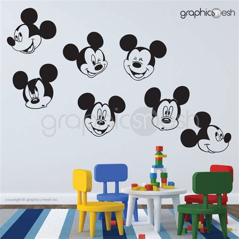 Wall Decals MICKEY MOUSE Replica Various Faces Surface - Etsy