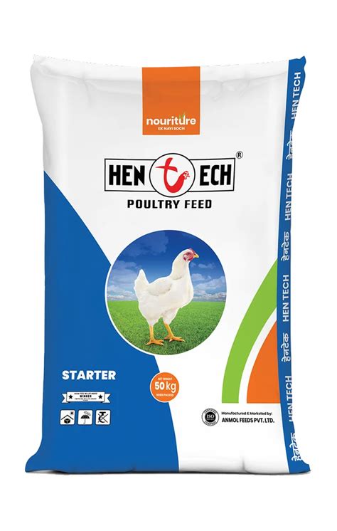 Nouriture Crumb Hentech Starter Poultry Broiler Feed Packaging Size