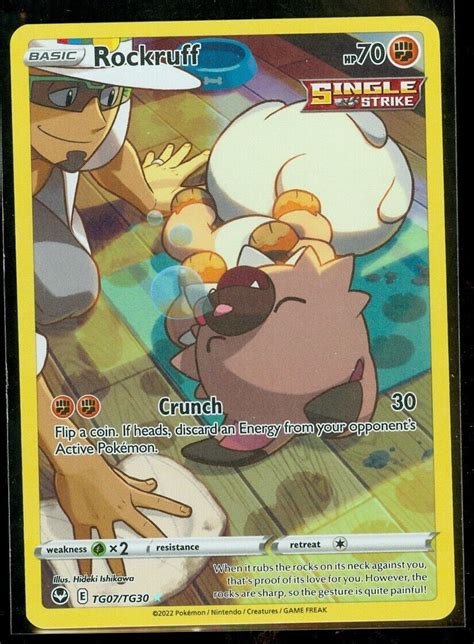 Pokemon Rockruff Tg07tg30 Silver Tempest Rare Holo Mint Ebay