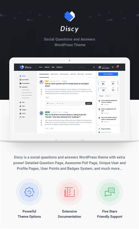 Discy – Social Questions and Answers WordPress Theme – 2code