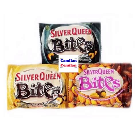 Jual Silverqueen Bites Gram Original Cashew Almond Dark Chocolate