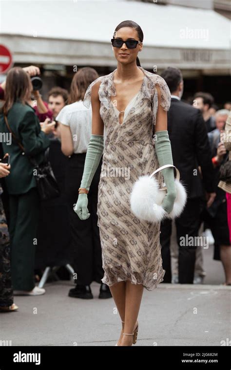 Paris France July 07 2022 Cindy Bruna Arriving At The Fendi Couture