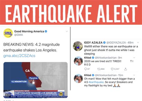 4.2 Earthquake Shakes Los Angeles Are, Social Media Reacts • Hollywood ...