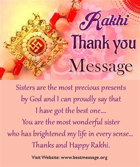 Thank You Message to Sister on Raksha Bandhan | Rakhi Wishes