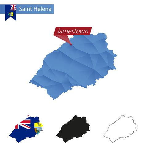 Saint Helena blue Low Poly map with capital Jamestown. 18818386 Vector ...