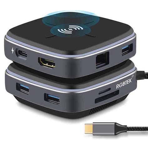 RGBTEK USB C Docking Station With Wireless Charging Pad Gadgetsin