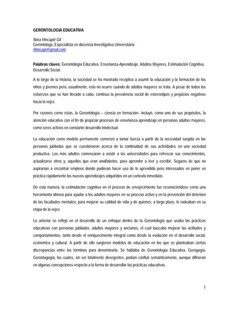 Gerontolog A Educativa Pdf