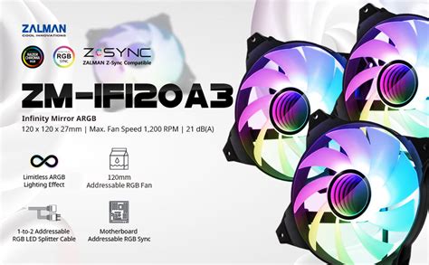 Amazon.com: Zalman IF120 Infinity Mirror ARGB 120mm Case Fans, Silent 3 ...