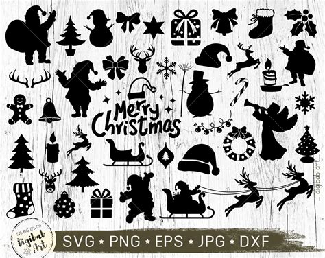 Christmas Silhouette SVG Bundle Dxf Png Xmas Tree Svg - Etsy