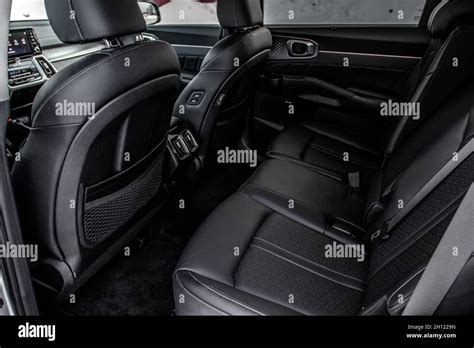 Modern Suv Car Inside Leather Black Back Passenger Seats In Modern