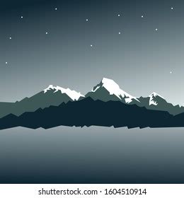 Beautiful Scenery Mountain Night Stock Vector (Royalty Free) 1604510914 ...