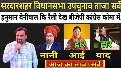 Sardarshahar Rajasthan By Election Opinion Poll Phalodi Satta Bazar