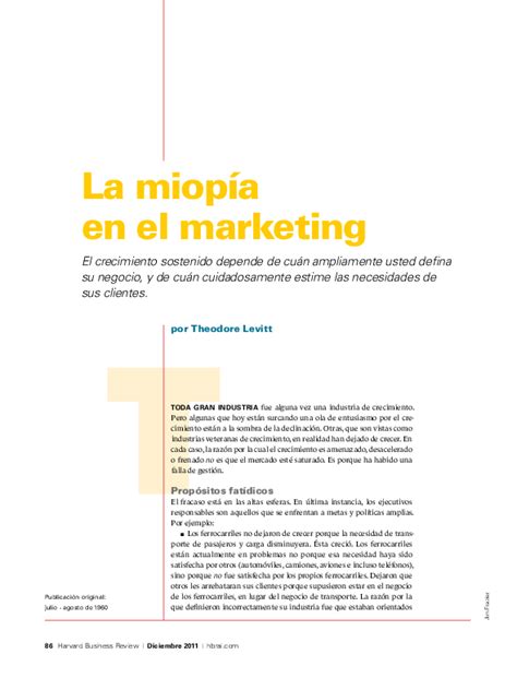 Pdf La Miopia Del Marketing