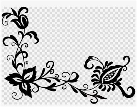 Black Flower Pattern Png Clipart Flower Designs Floral - Offer Flower ...