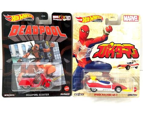 MARVEL Hot Wheels Premium Entertainment Spider Man GP Deadpool Scooter EBay Marvel