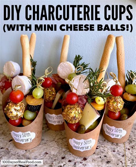 Diy Charcuterie Cups With Mini Cheese Balls For My Parents