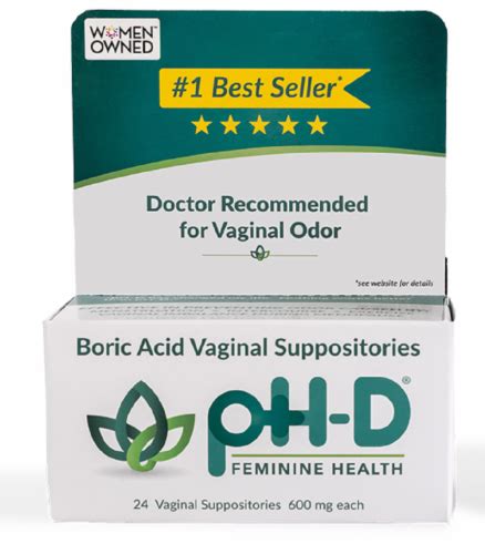 PH D Feminine Health Boric Acid Vaginal Suppositories 24 Ct QFC