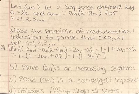 Solved Let An Be A Sequence Defined By A And Chegg