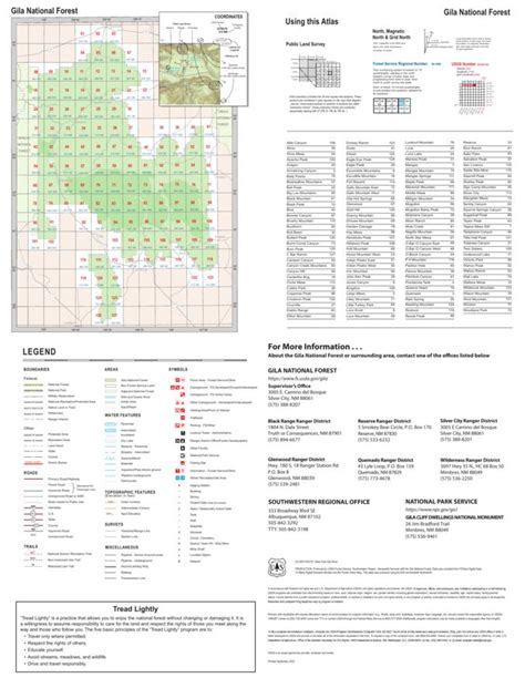 Gila National Forest Quadrangle Map: Atlas Index by US Forest Service ...