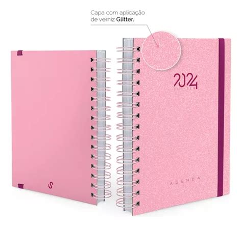 Agenda Capa Dura Plus 2024 Cores Spot Glitter Cores Mebuscar Brasil