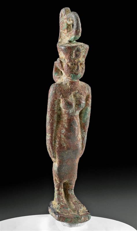 At Auction Egyptian Bronze Pendant Goddess Neith W Red Crown