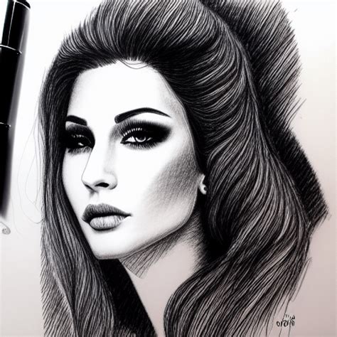 Pen Drawing Of The Most Beautiful Woman Alive · Creative Fabrica