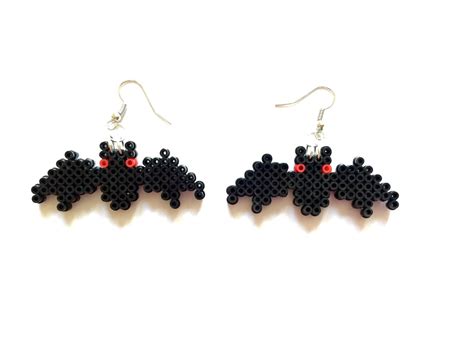 Halloween Bat Perler Bead Earrings Perler Bead Halloween 8