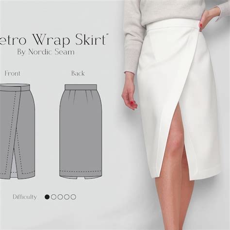 Sewing Pattern Easy Wrap Skirt Etsy