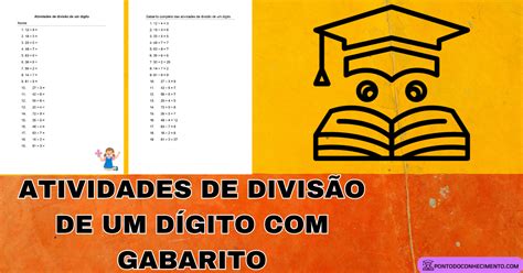 Atividades De Divisão De Um Dígito Com Gabarito Ponto Do Conhecimento