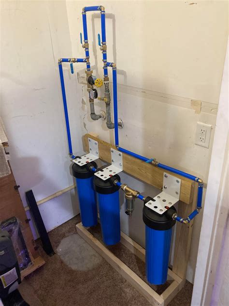 installed   stage  house water filtration system rdiy