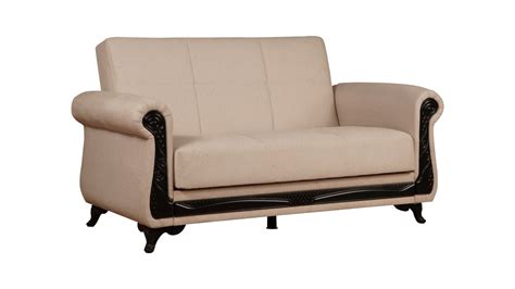 Breda Convertible Loveseat Sleeper Beige At Futonland