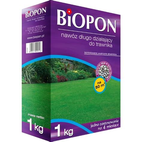 Nawóz długo działający do trawnika granulat BROS Biopon 1 kg Biopon